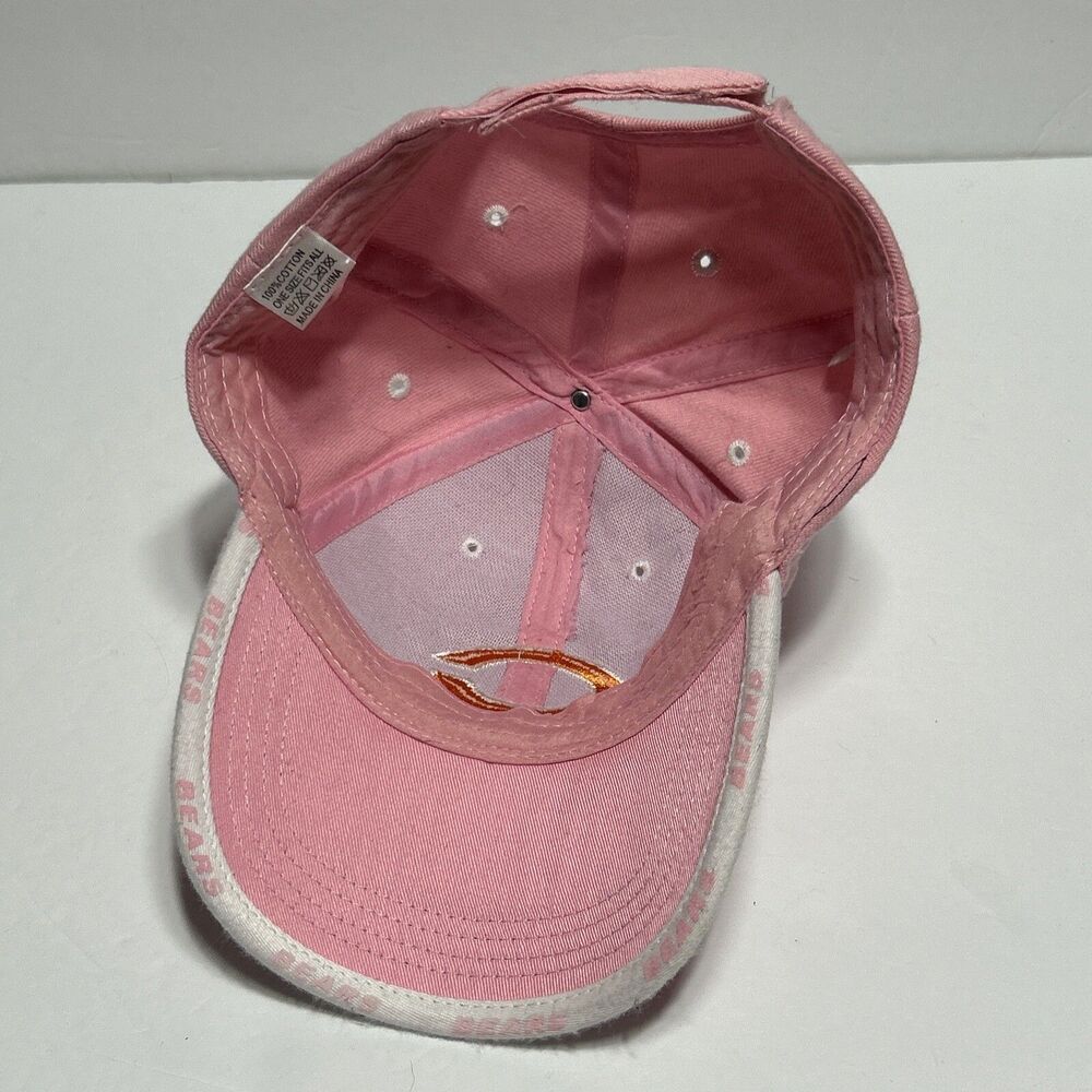 Chicago Bears Womens Pink Hat Adjustable Ball Cap Baseball Football - Picture 9 of 10
